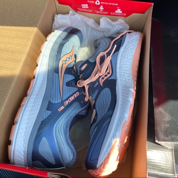 New Saucony Guide Iso Sla/Pea Ardoise Peache - Picture 2 of 8